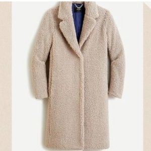 new without tags J crew long teddy trench with beautiful blue liner.